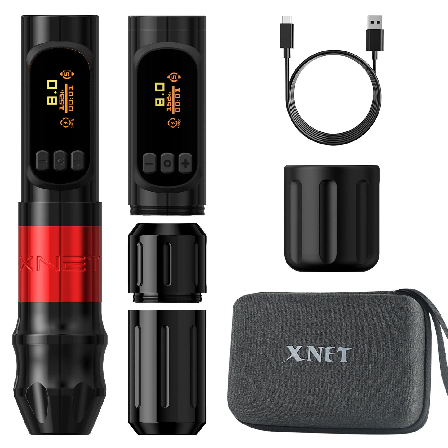XNET Sage Max 1300mAh Brushless Motor Professional Tattoo Gun 4.0mm Stroke Wireless Tattoo Machine Pen with 28/32mm Grip