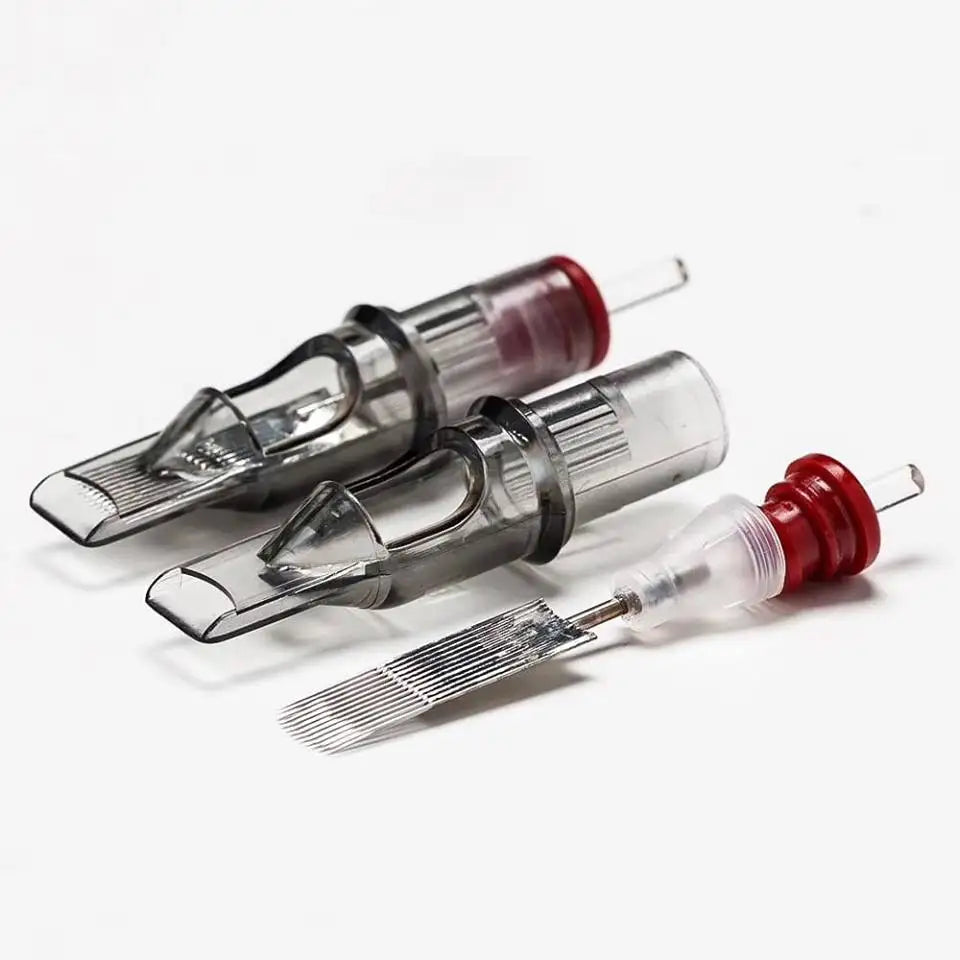 Cartucho de agulhas de tatuagem EZ Revolution Magnum curvado redondo Magnum # 12 (0,35 mm) Cone longo 5,5 mm Fornecimento de tatuagem 20 unidades/caixa