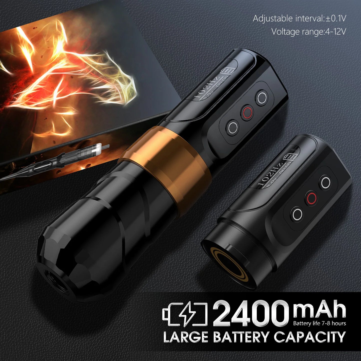 Xnet flux max máquina de tatuagem sem fio caneta rotativa motor coreless 2400mah capacidade da bateria display digital led para artista tatuagem