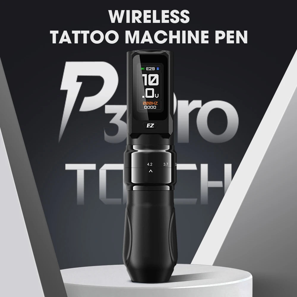 EZ P3 Pro TOUCH Curso Ajustável TouchScreen Máquina de Tatuagem Sem Fio Caneta 2000mAh Bateria Sem Fio 2.0-4.2mm Curso