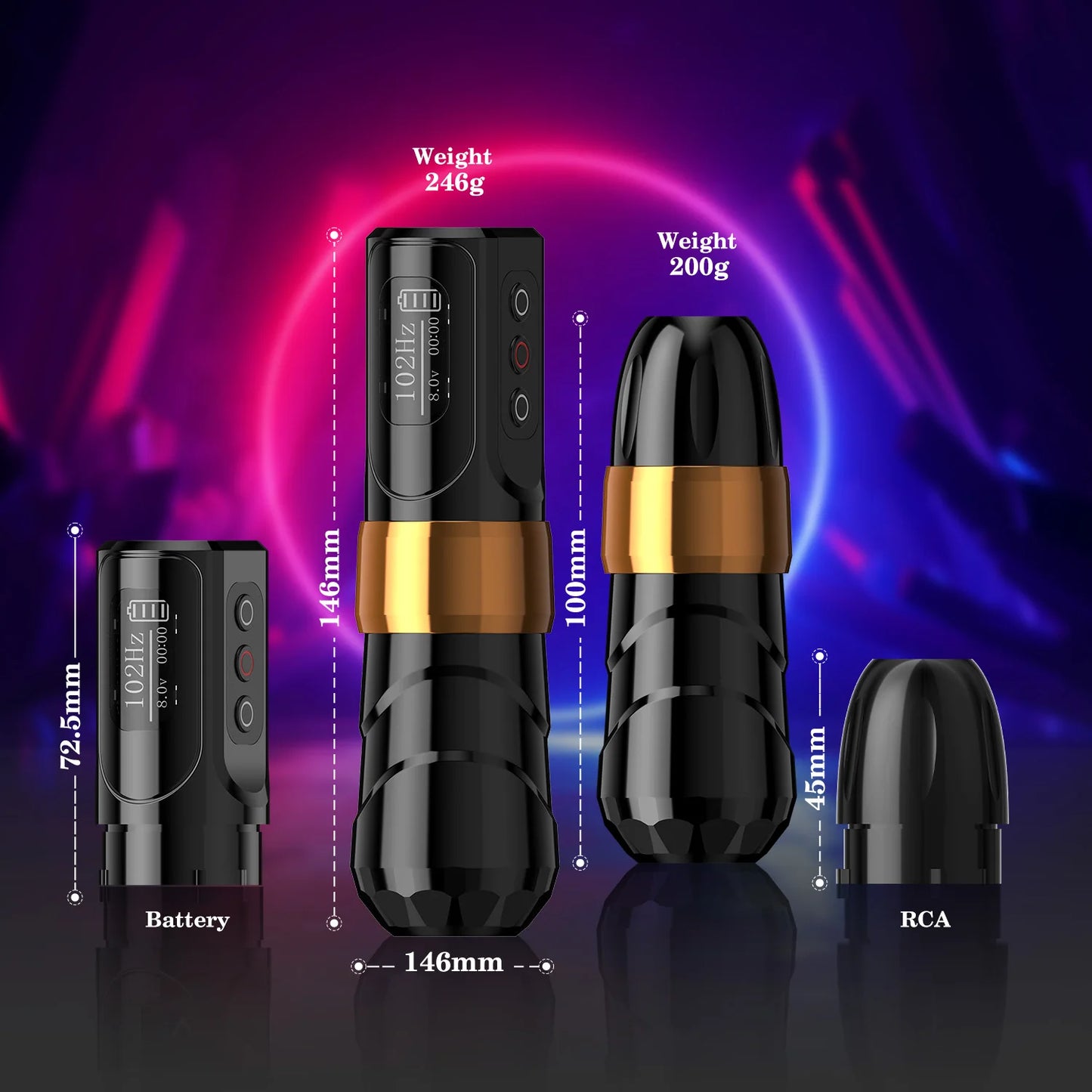 Xnet flux max máquina de tatuagem sem fio caneta rotativa motor coreless 2400mah capacidade da bateria display digital led para artista tatuagem