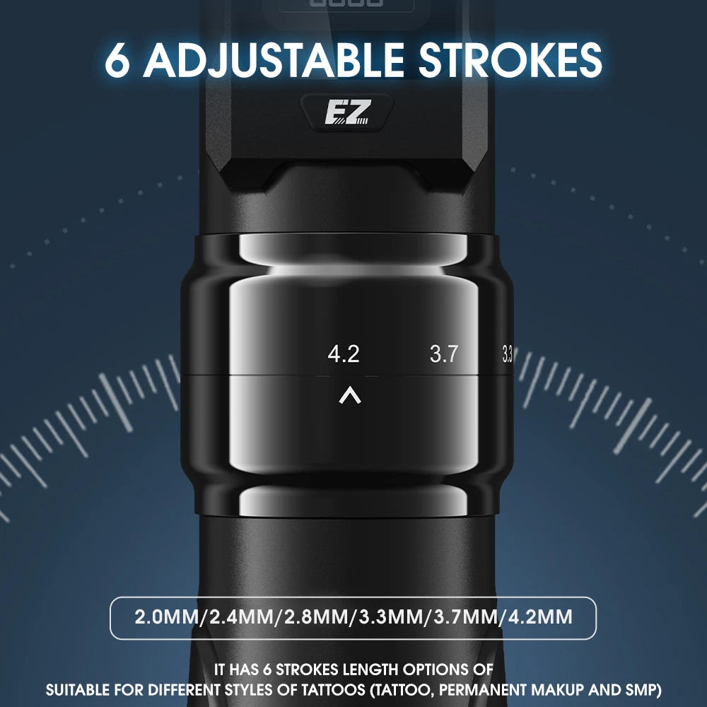EZ P3 Pro TOUCH Curso Ajustável TouchScreen Máquina de Tatuagem Sem Fio Caneta 2000mAh Bateria Sem Fio 2.0-4.2mm Curso