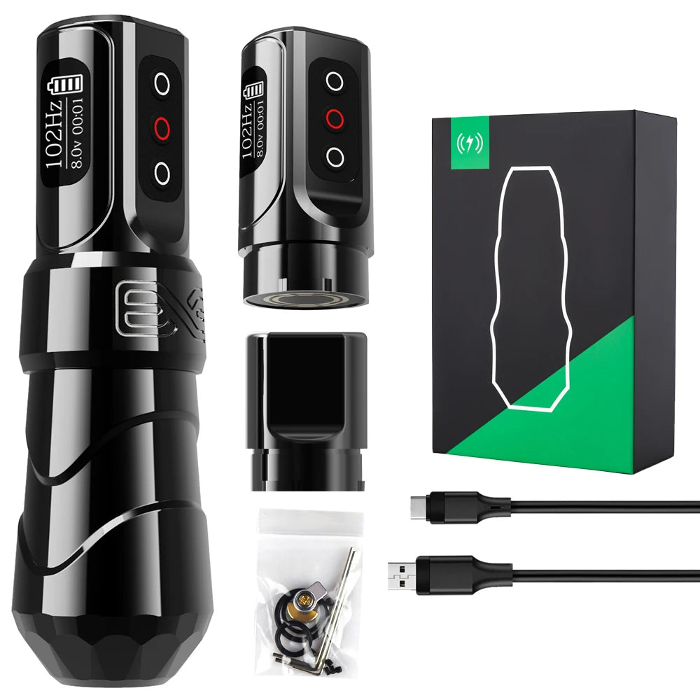 Xnet flux max máquina de tatuagem sem fio caneta rotativa motor coreless 2400mah capacidade da bateria display digital led para artista tatuagem