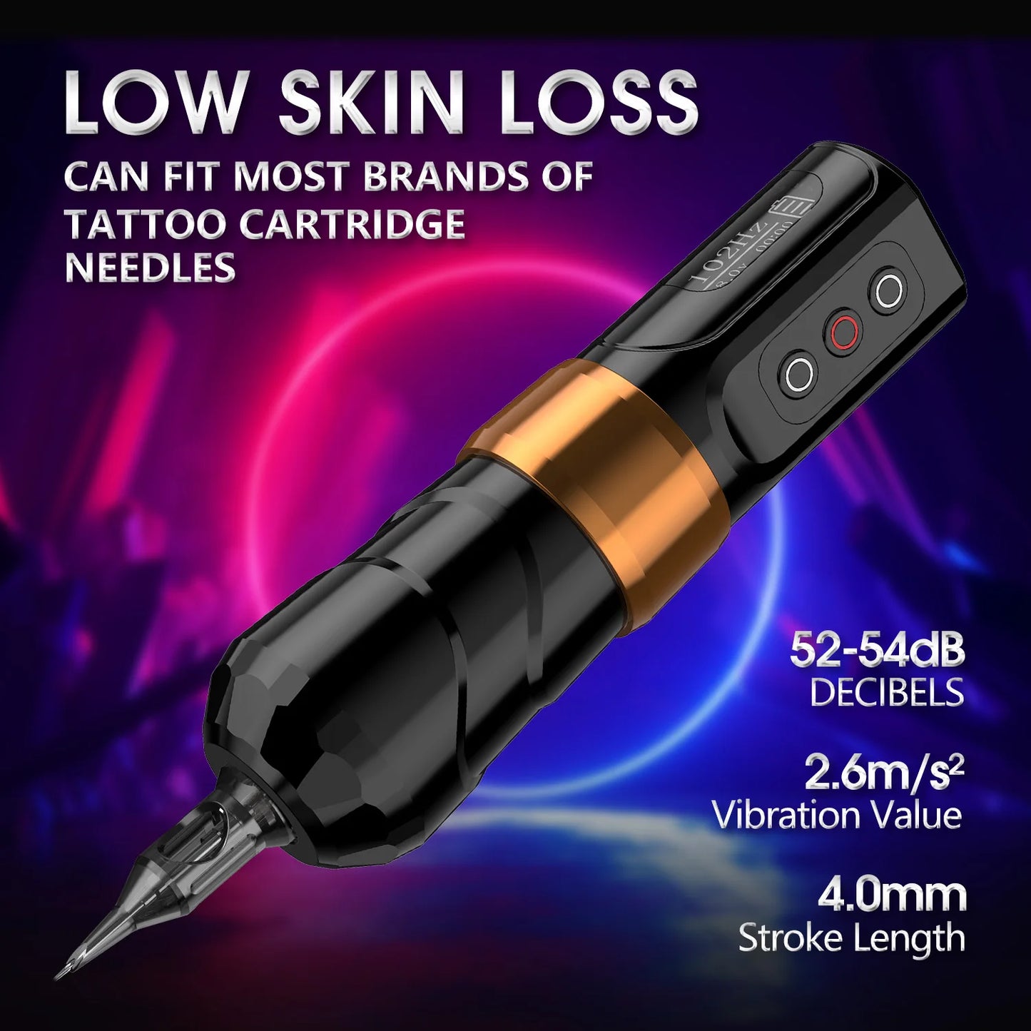 Xnet flux max máquina de tatuagem sem fio caneta rotativa motor coreless 2400mah capacidade da bateria display digital led para artista tatuagem