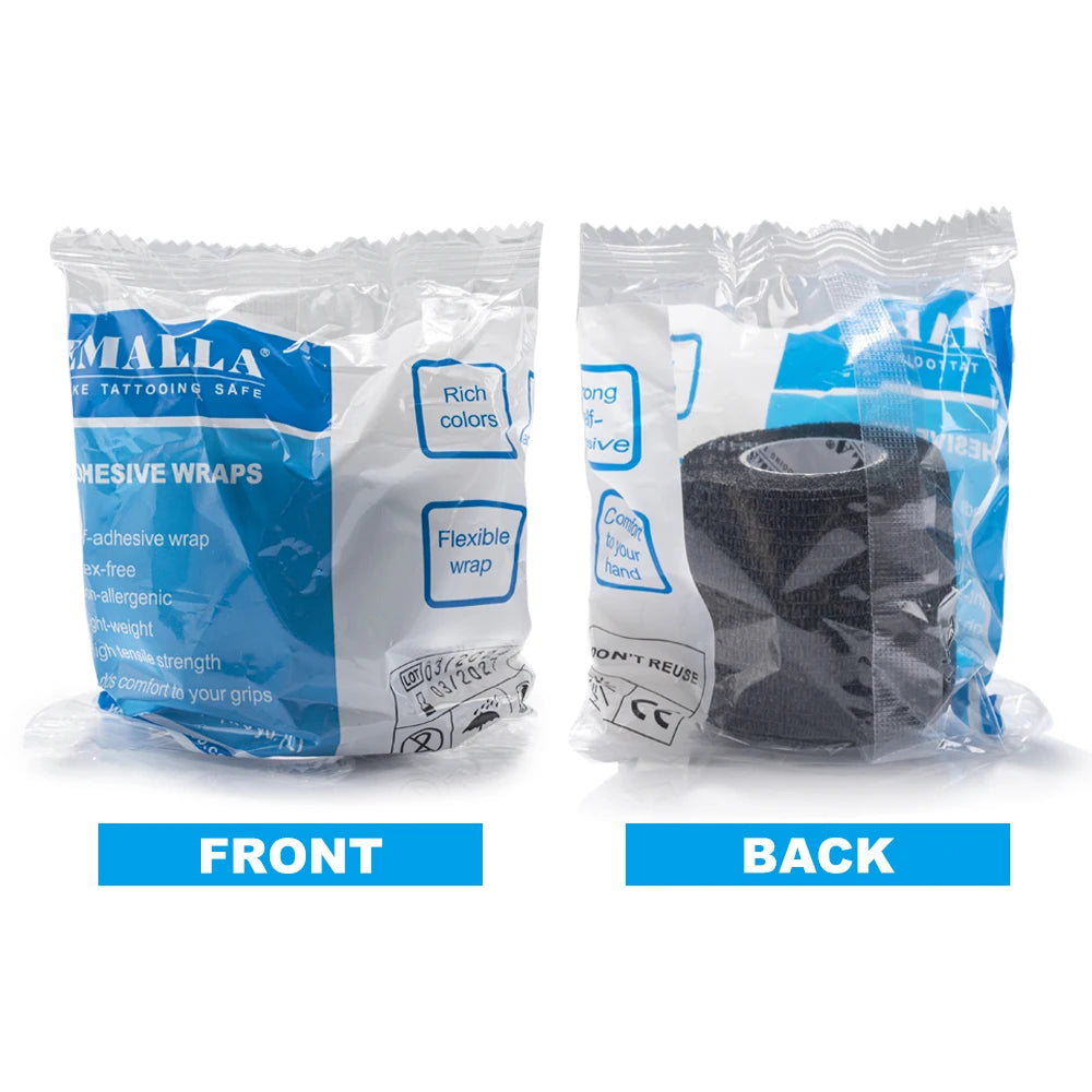 Emalla-bandagem auto-adesiva para tatuagem, capa de proteção, não tecido, impermeável, para dedo e pulso, acessórios de tatuagem, 24 peças