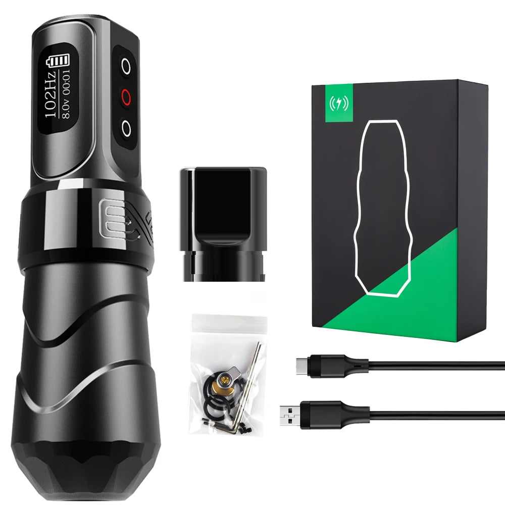 Xnet flux max máquina de tatuagem sem fio caneta rotativa motor coreless 2400mah capacidade da bateria display digital led para artista tatuagem