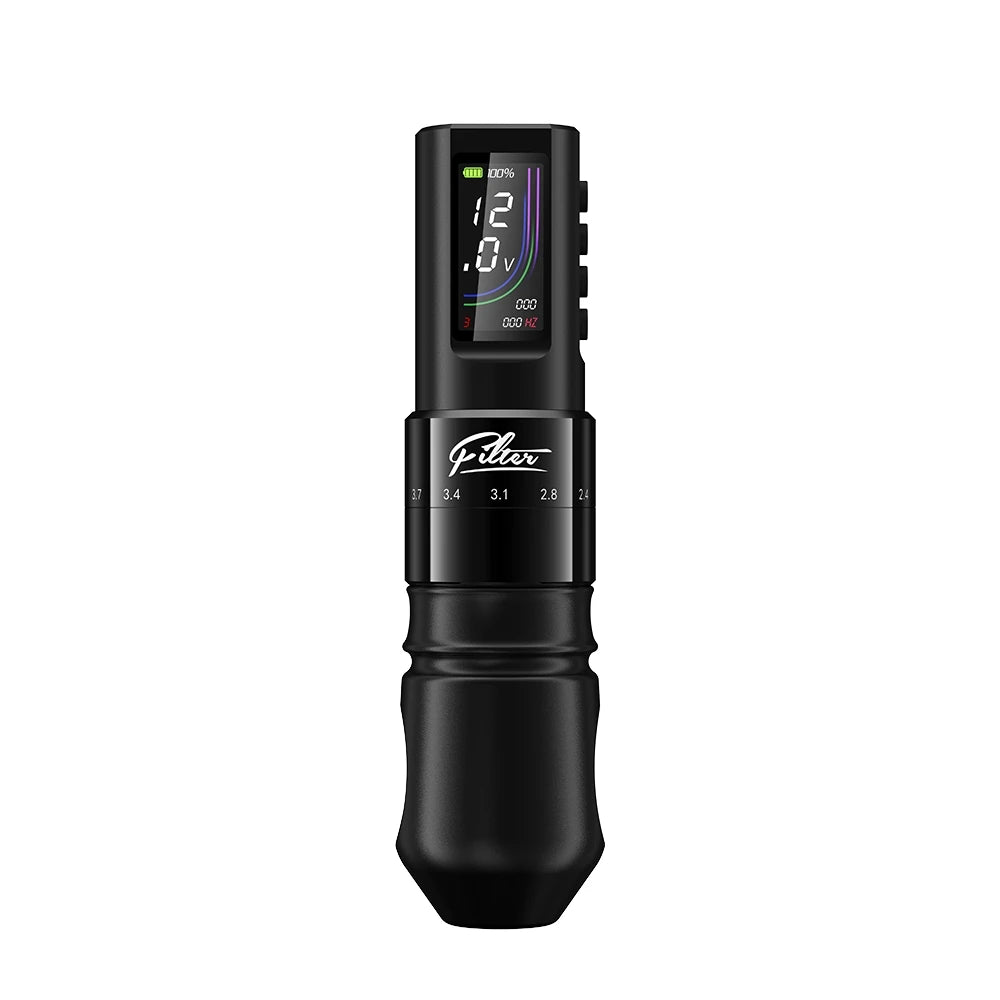 Filtro x40 sem fio máquina de tatuagem caneta 2.0-4.0mm cartucho ajustável pistola de tatuagem motor coreless 1600mah fonte de bateria sem fio