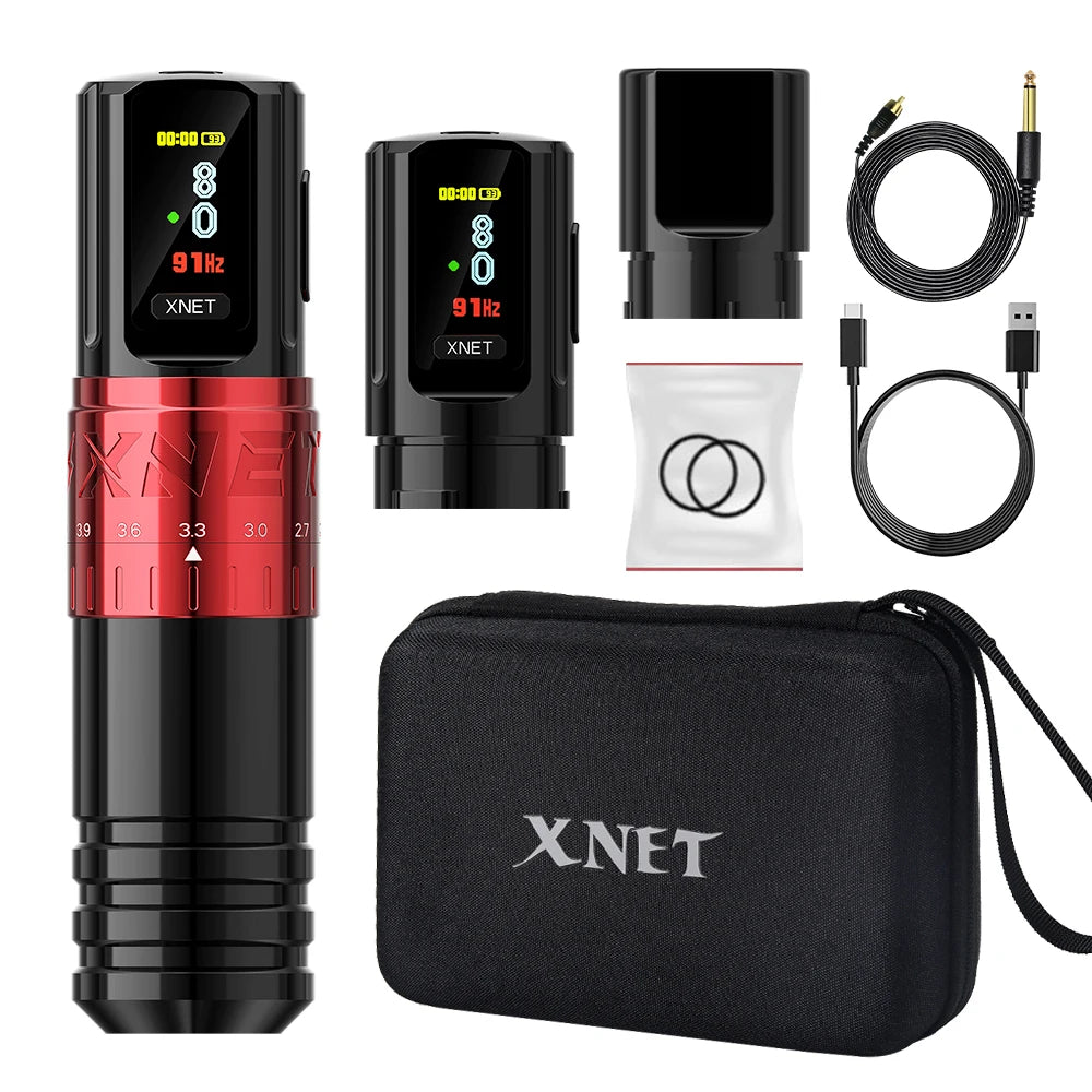 Xnet vipera profissional sem fio máquina de tatuagem curso ajustável 2.4-4.2mm display oled 2400mah bateria para artistas de tatuagem