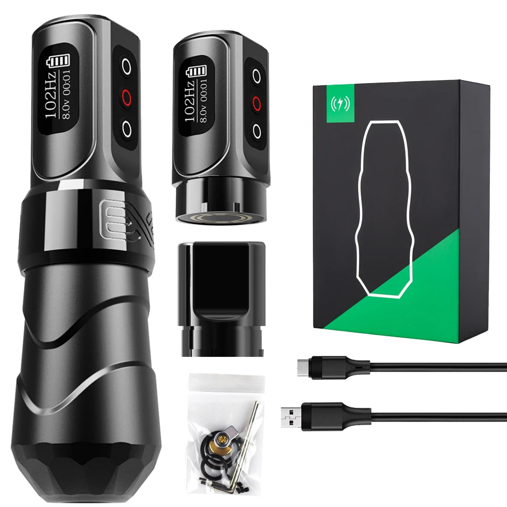 Xnet flux max máquina de tatuagem sem fio caneta rotativa motor coreless 2400mah capacidade da bateria display digital led para artista tatuagem