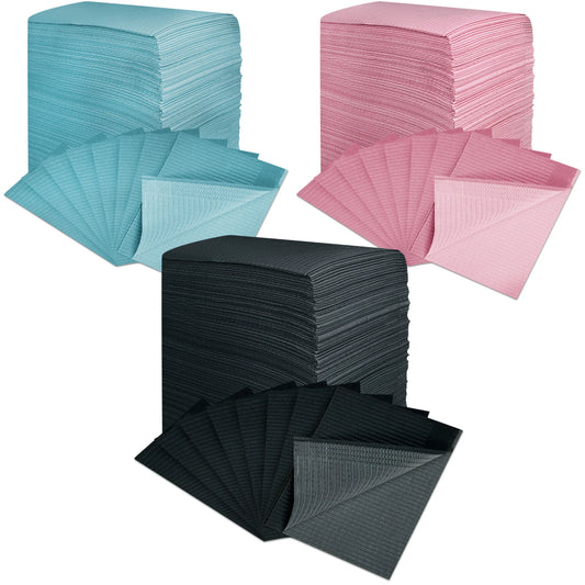 Babadores dentários descartáveis para dentistas e tatuagem, pacotes cirúrgicos e cores, 45x33 cm, 50 pcs