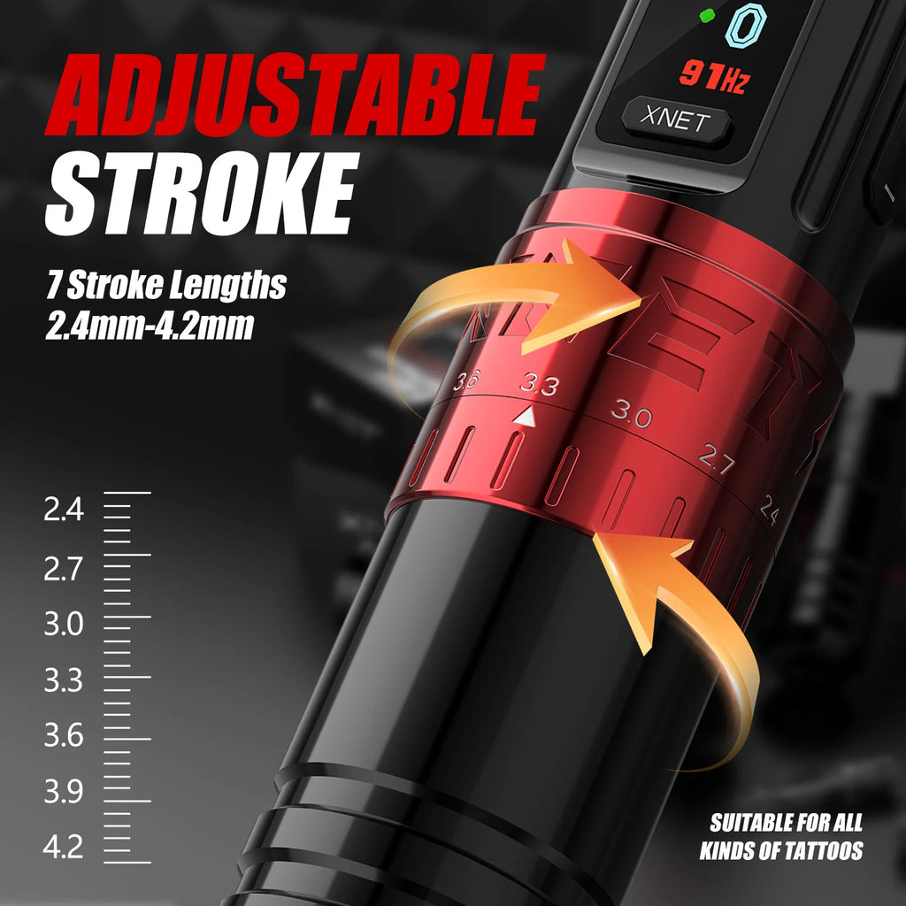 Máquina de tatuaje inalámbrica ajustable XNET Vipera de 2,4 a 4,2 mm