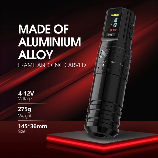Xnet vipera profissional sem fio máquina de tatuagem curso ajustável 2.4-4.2mm display oled 2400mah bateria para artistas de tatuagem