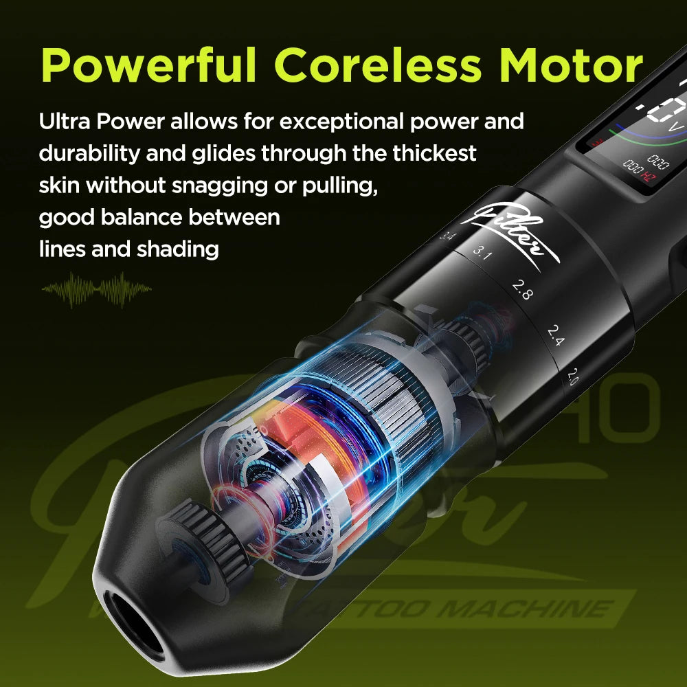 EZ Filter X40 – Cordless Tattoo Machine with Adjustable Stroke