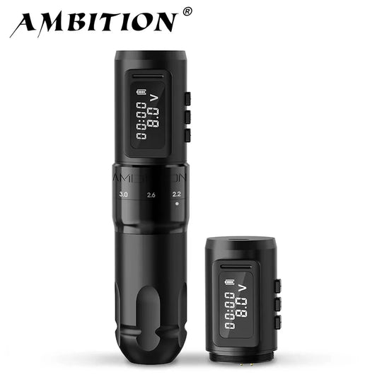 Ambição MARS-U profissional sem fio máquina de tatuagem caneta curso ajustável 2-4mm cartucho 1800mah coreless motor tatuadores