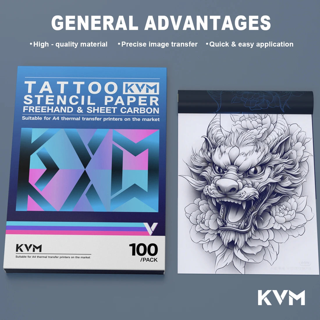 KVM Tattoo Transfer Paper A4 – Clear and Durable Stencil
