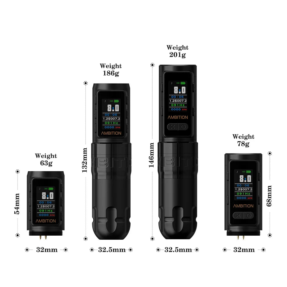 Ambition Soldier Max – Cordless Tattoo Machine with Coreless Motor and Long-Lasting Battery