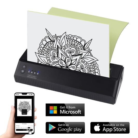 Xnet portátil sem fio impressora de tatuagem transferência térmica bluetooth usb máquina móvel texto pdf documento fabricante com papel