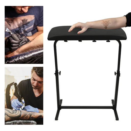 Suporte de tatuagem com apoio de braço de almofada grande, painel macio giratório, altura ajustável 67-100cm