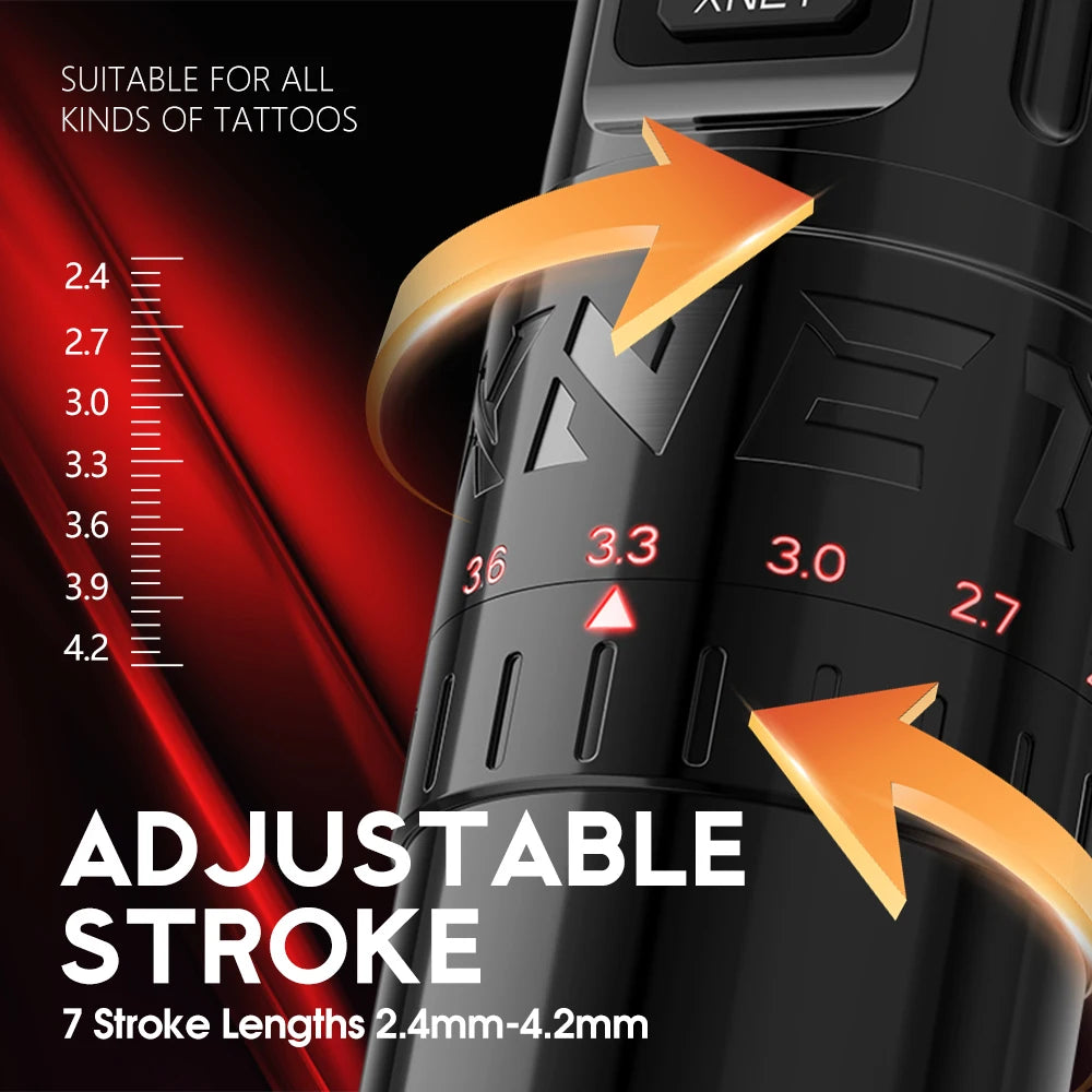 XNET Vipera Wireless Kit – Complete Tattoo Machine with Adjustable Stroke