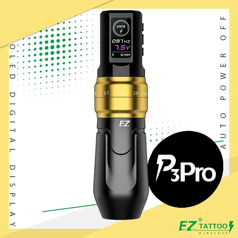 EZ P3 Pro Cordless Tattoo Machine • Adjustable Stroke and Pro Performance