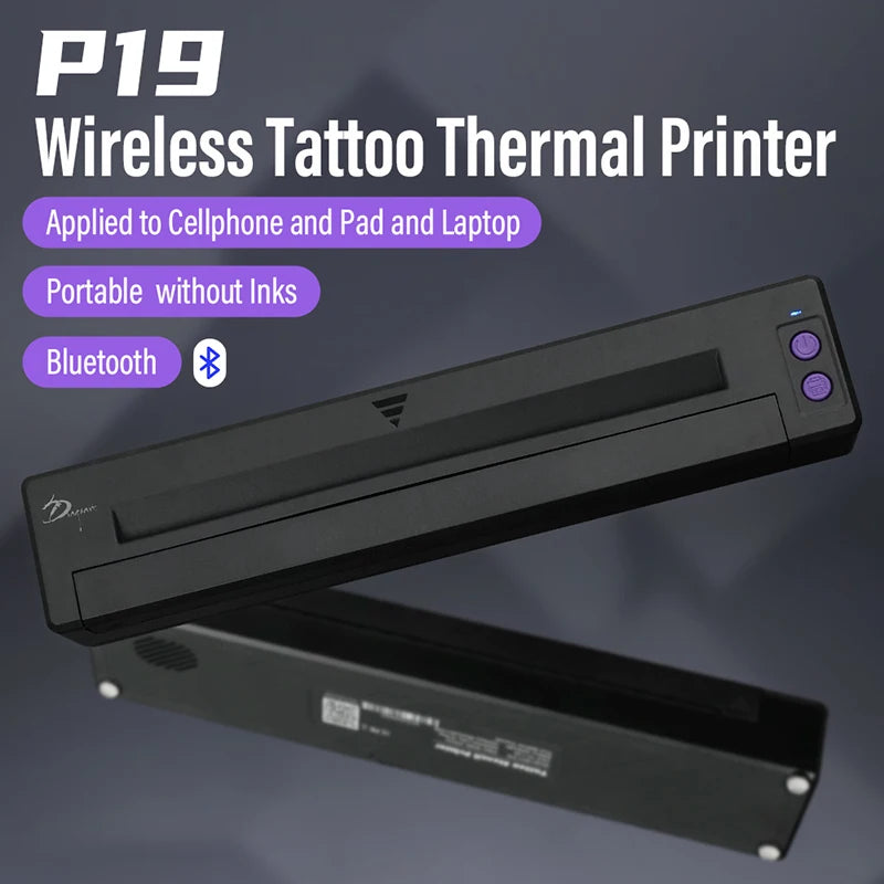 Impresora térmica de tatuajes portátil Bluetooth TAIDU P19