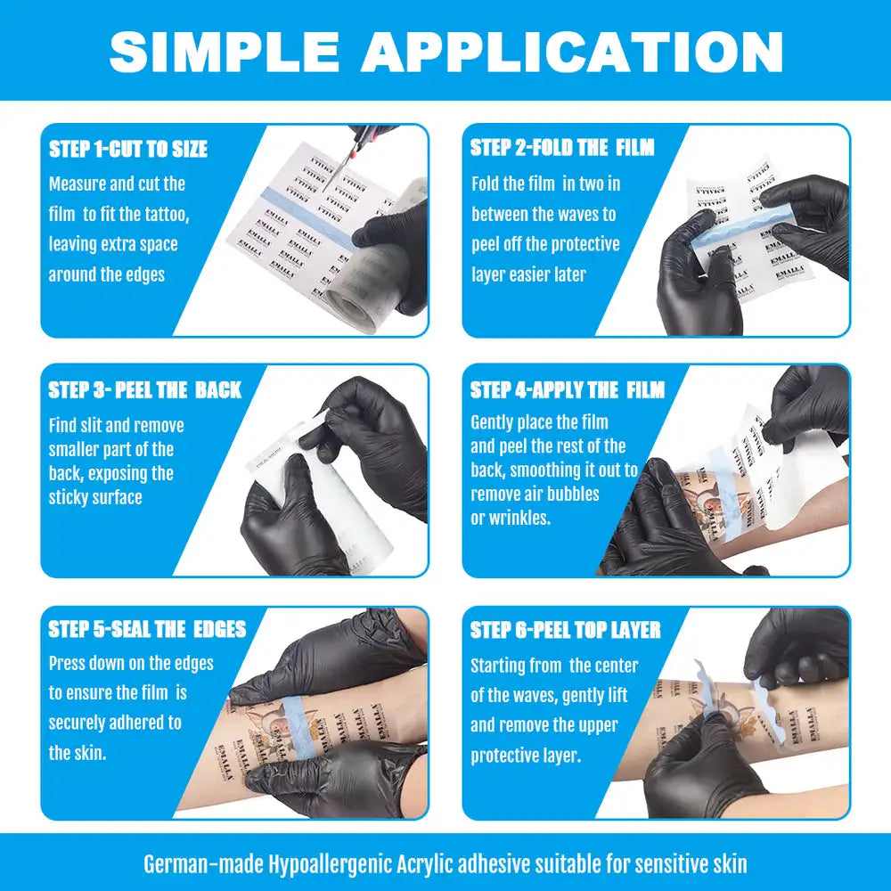 EMALLA GRECE Premium Tattoo Protection Film for Healing