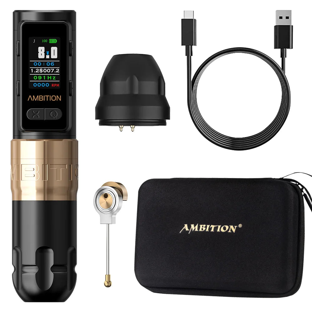Ambition Soldier Max – Cordless Tattoo Machine with Coreless Motor and Long-Lasting Battery