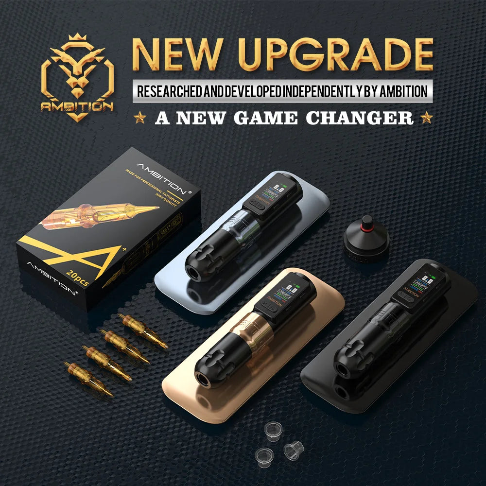 Ambition Soldier Max – Cordless Tattoo Machine with Coreless Motor and Long-Lasting Battery