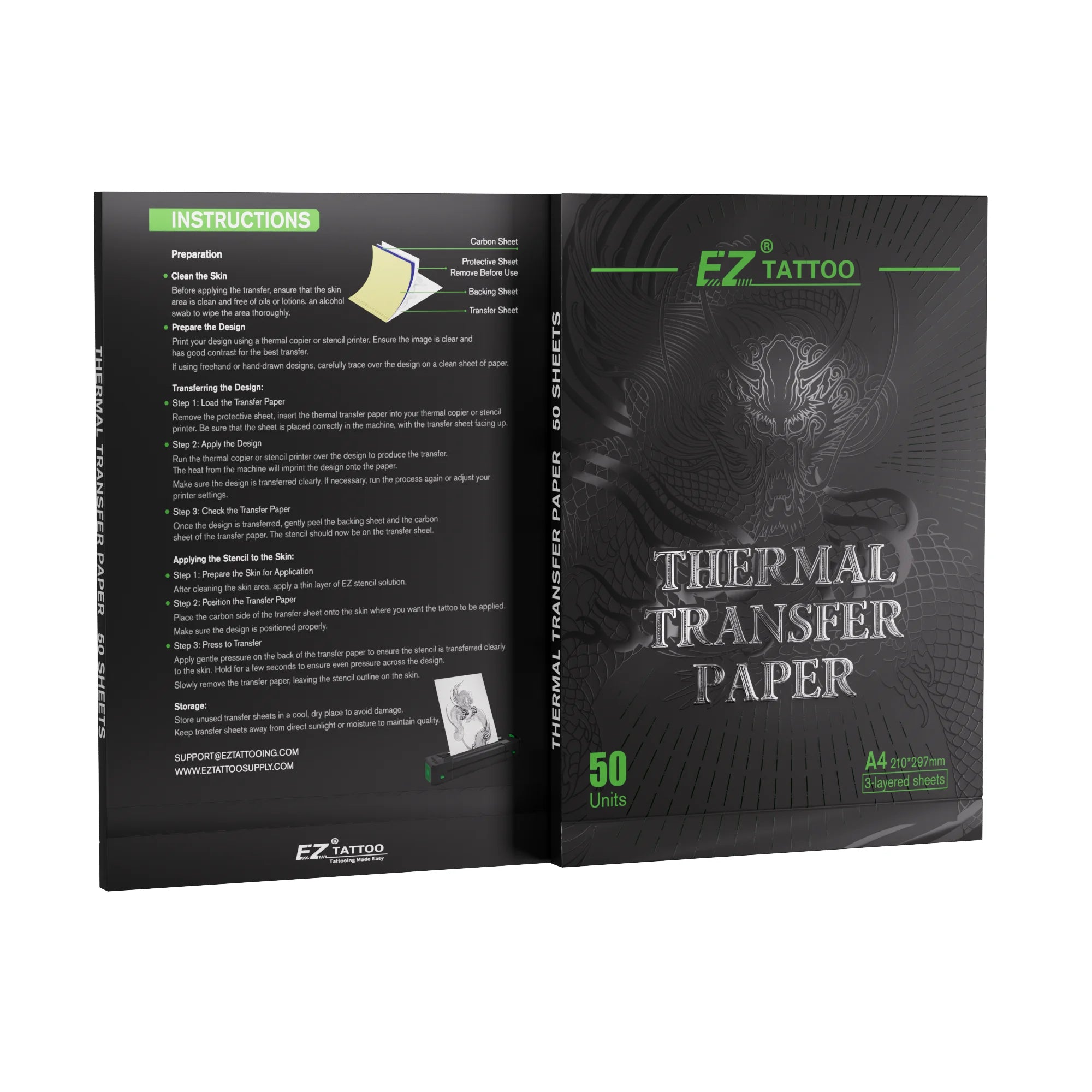 EZ A4 Transfer Paper for Tattooing with Precise Stencil