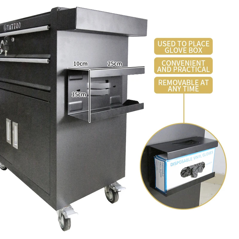 Carro de herramientas de tatuaje de acero TAIDU con cajones