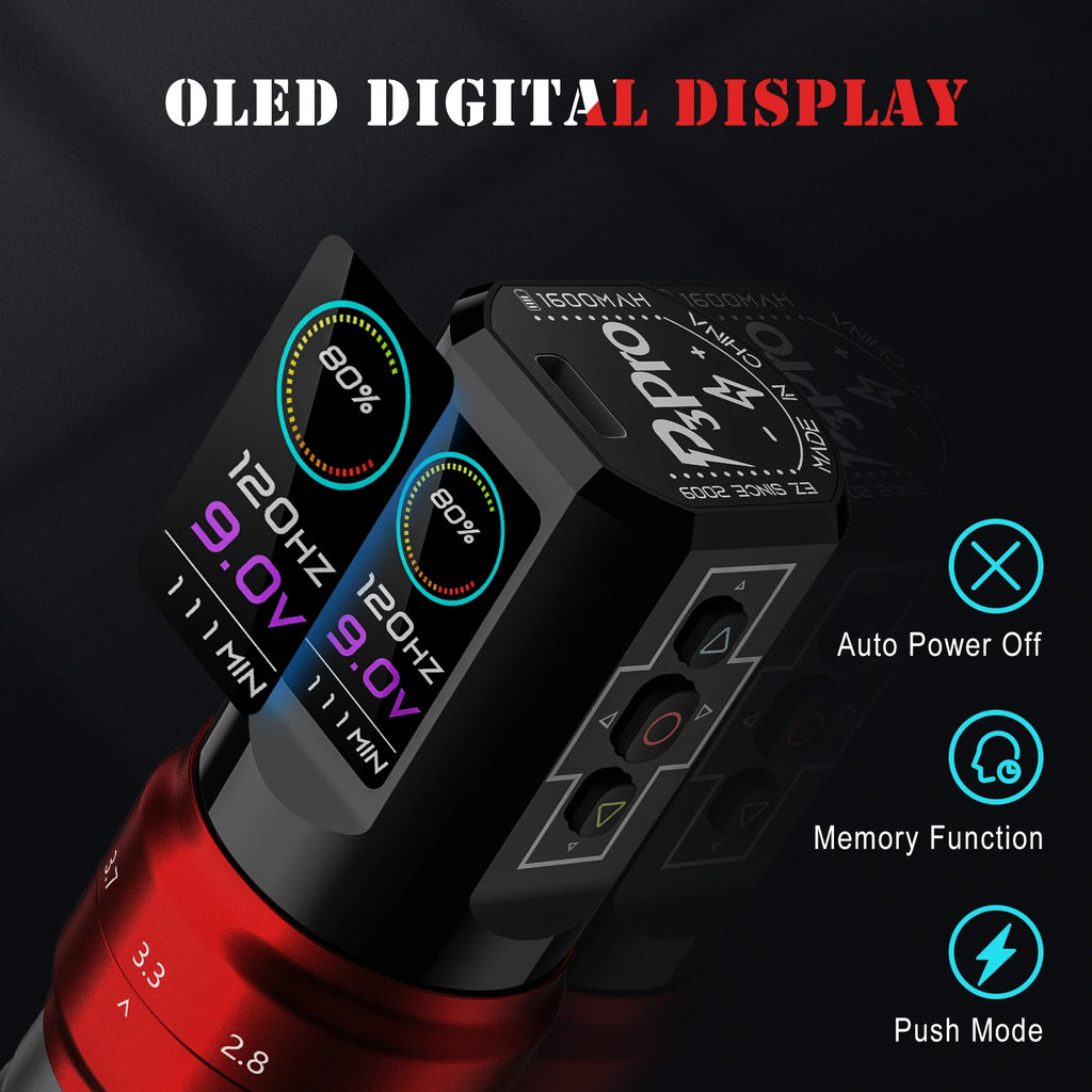 EZ P3 Pro Cordless Tattoo Machine • Adjustable Stroke and Pro Performance