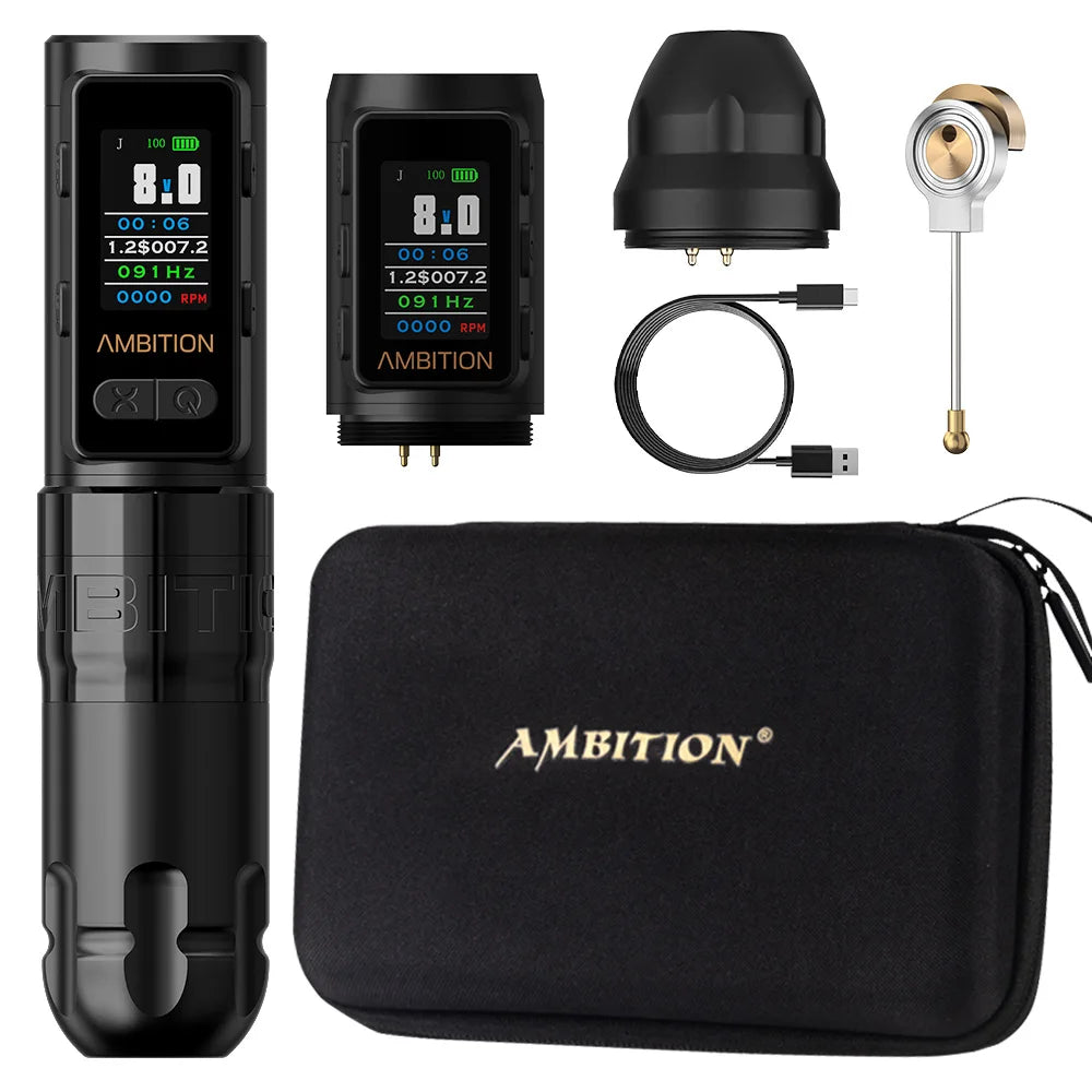 Ambition Soldier Max – Cordless Tattoo Machine with Coreless Motor and Long-Lasting Battery