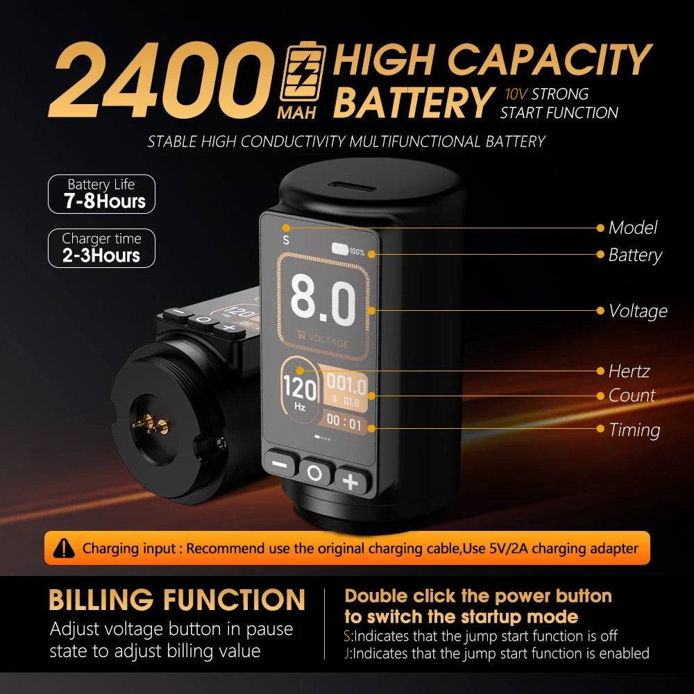 Ambition Soldier270 Cordless Tattoo Machine 4.5mm Pro Power