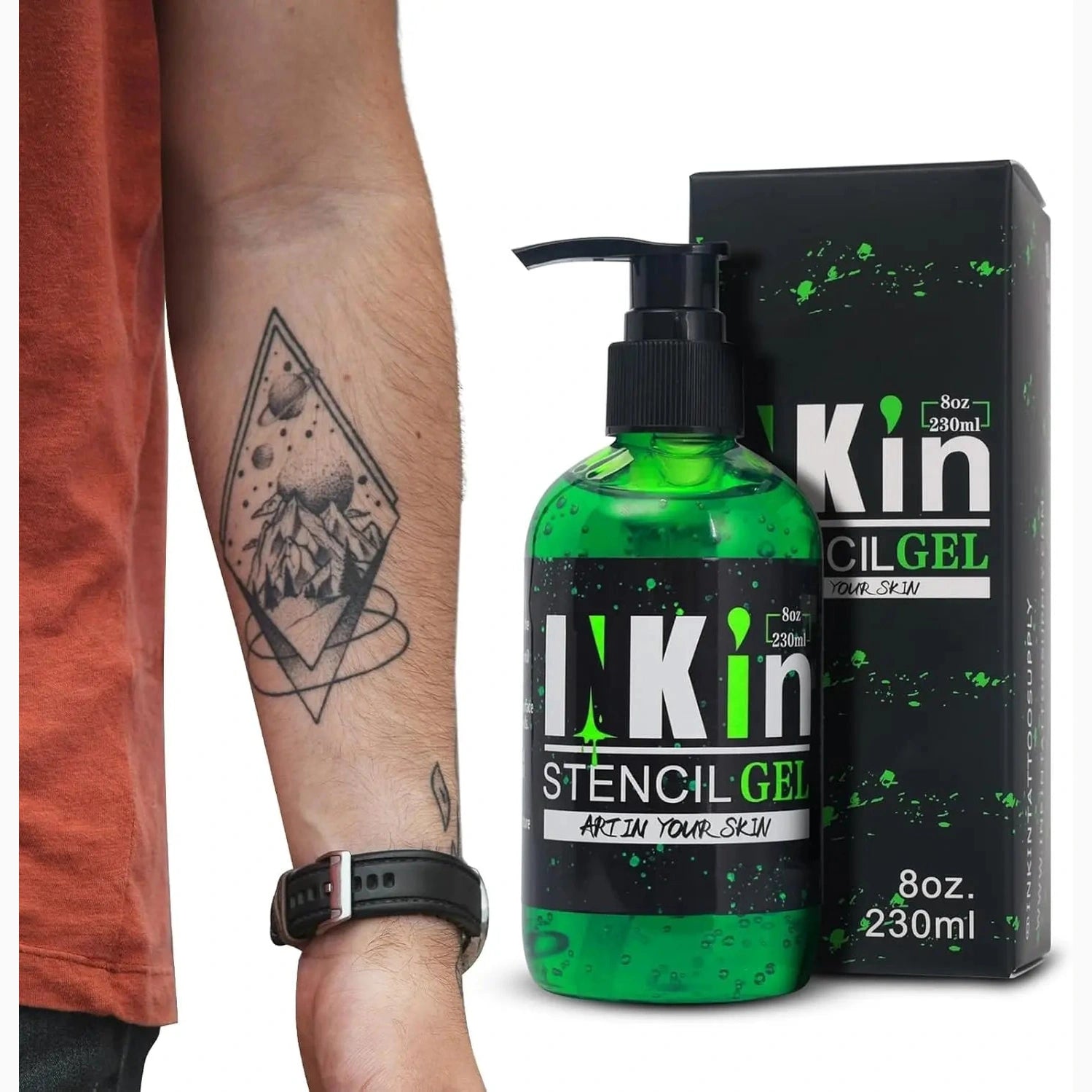 INKin Tattoo Transfer Gel 230ml • Clear and long-lasting stencil
