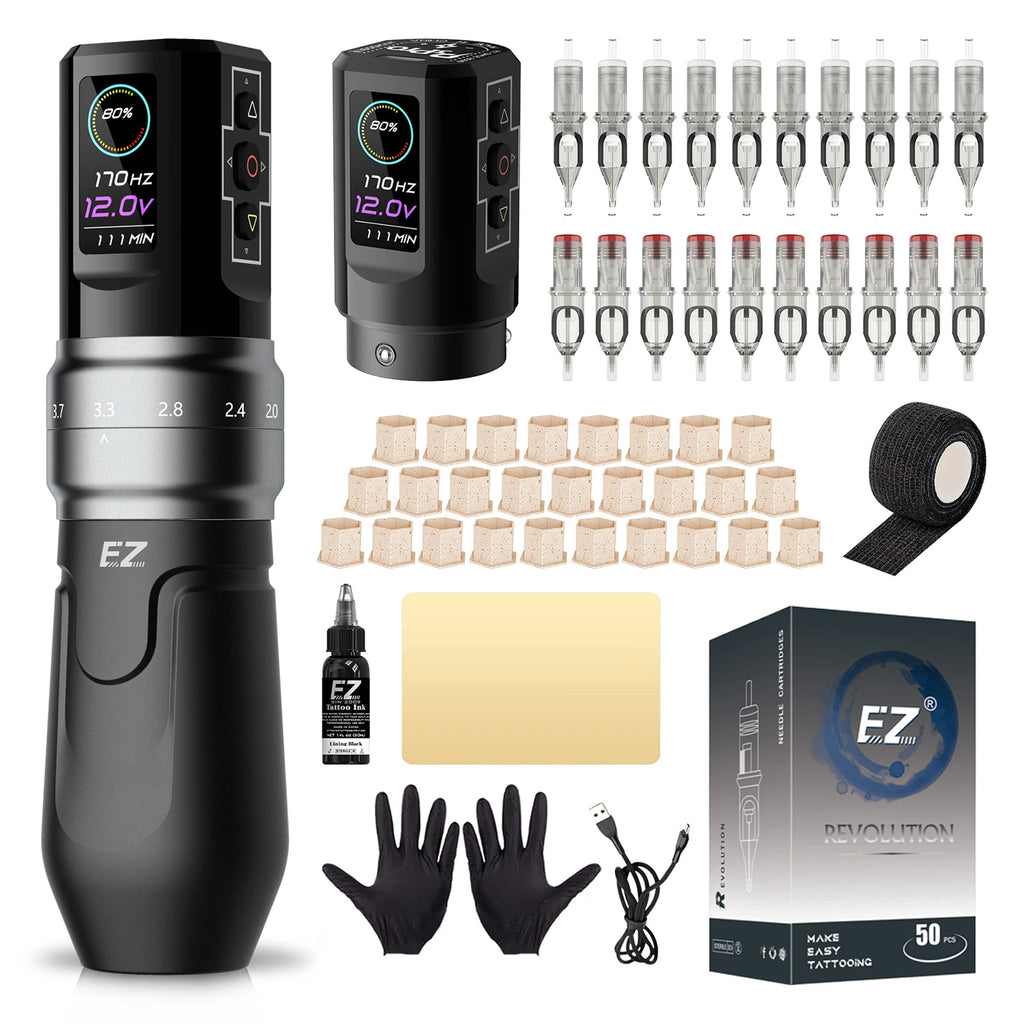 EZ P3 Pro Cordless Tattoo Machine • Adjustable Stroke and Pro Performance