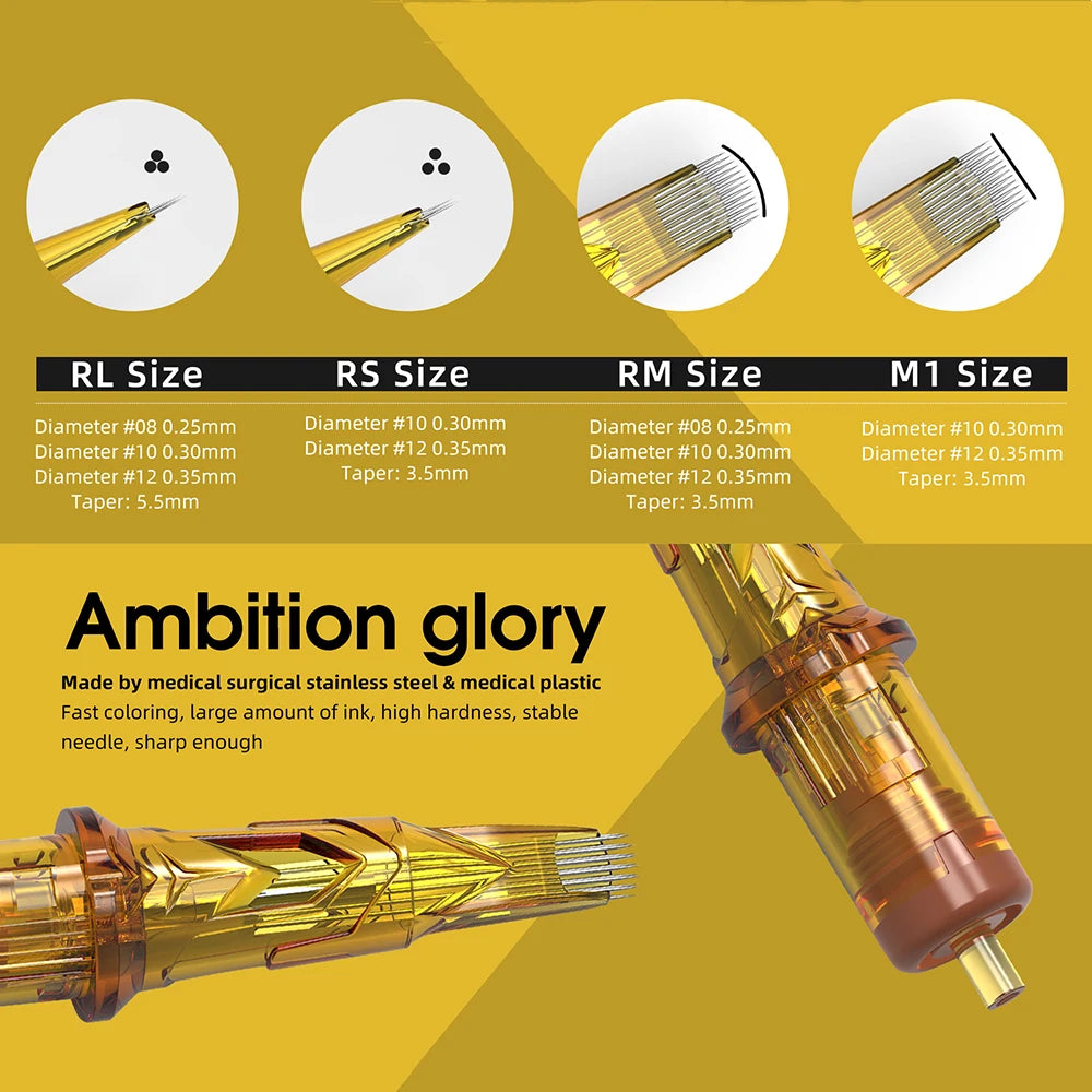 Ambition Glory Tattoo Cartridges – Precision and Stable Flow