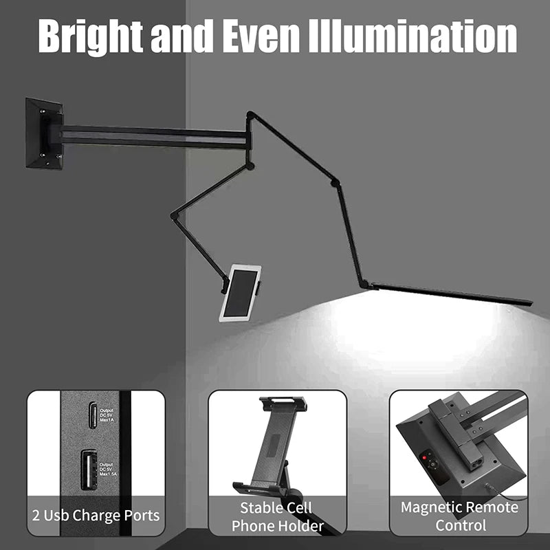 TAIDU LED Wall Lamp for Tattoos with Tablet Holder