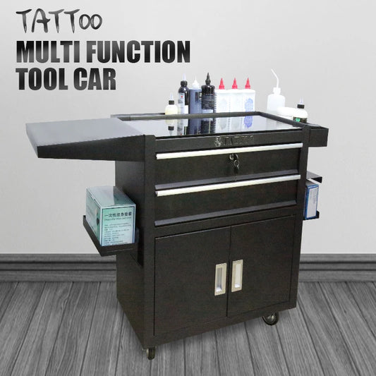 Taidu carrinho de ferramentas de tatuagem com duas darwers caixa de ferramentas de tatuagem estação de trabalho com roda universal caixa de ferramentas de tatuagem de aço equipamento de tatuagem