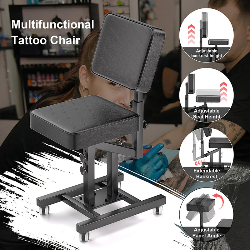 Silla de tatuaje multifuncional ajustable TAIDU con total comodidad