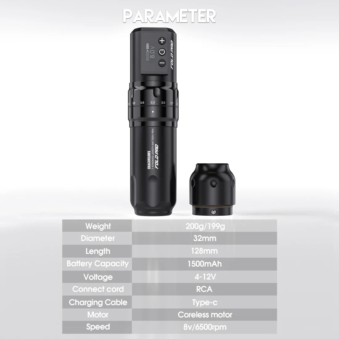 Dragonhawk Fold Pro Adjustable Tattoo Machine — Precision and Versatility