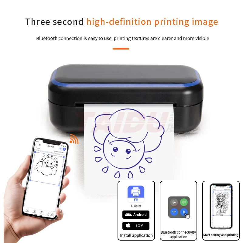 TAIDU Mini Tattoo Printer – Portable High Definition Transfer