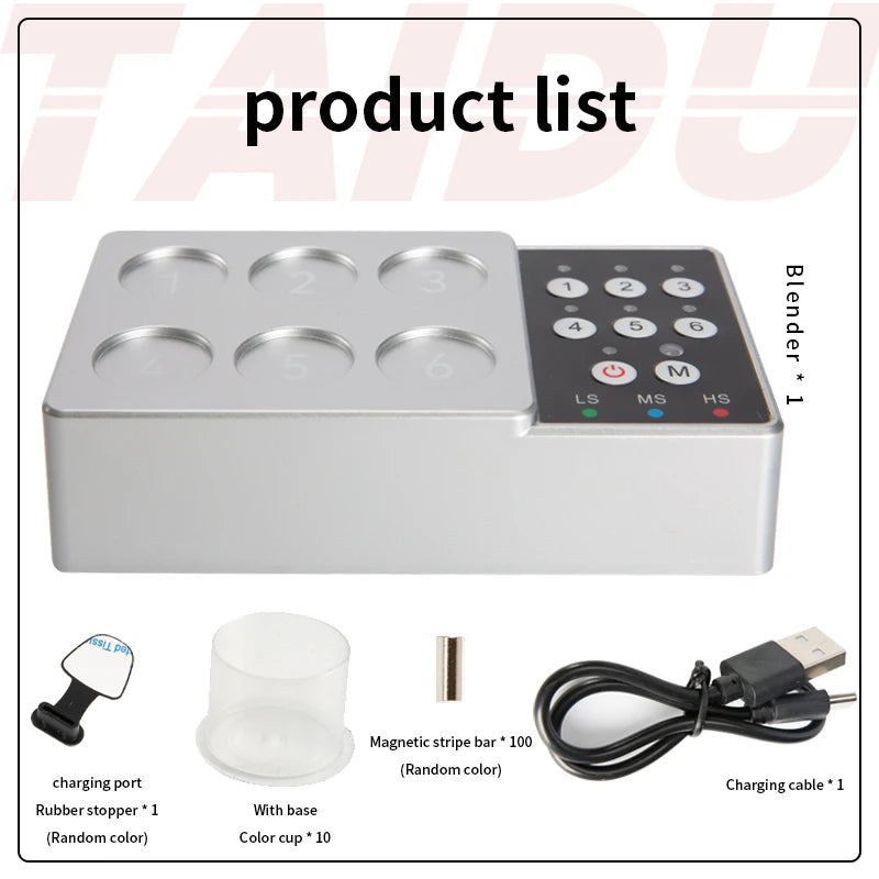 Mezclador magnético inalámbrico Taidu para pigmentos de tatuaje