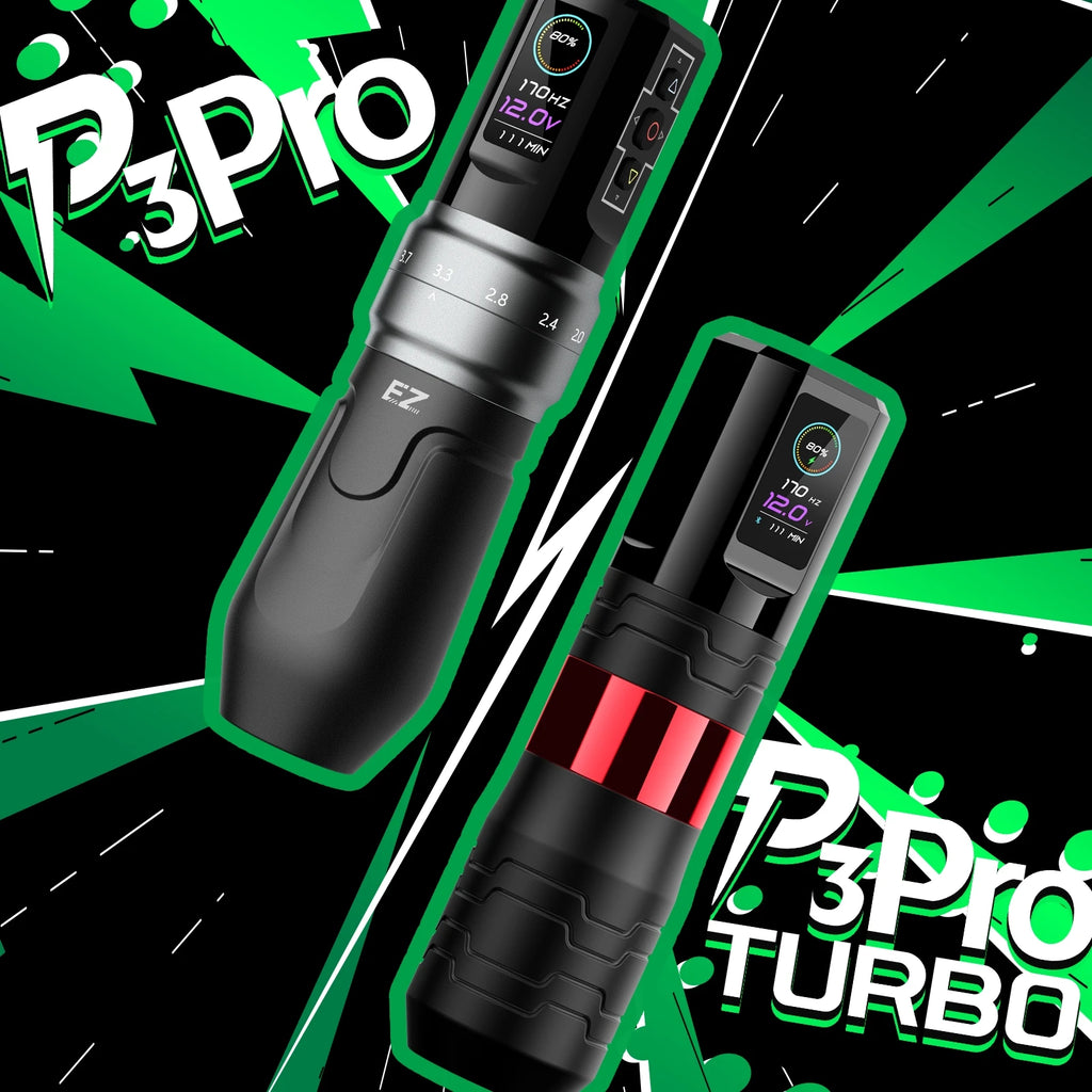 EZ P3 Pro Turbo – Cordless Tattoo Machine with Full Control
