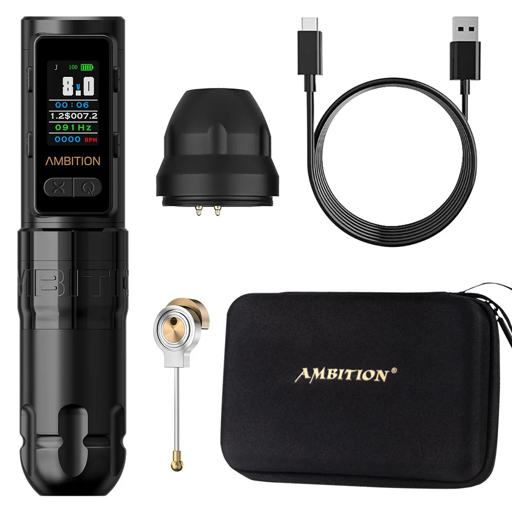 Ambition Soldier Max – Cordless Tattoo Machine with Coreless Motor and Long-Lasting Battery