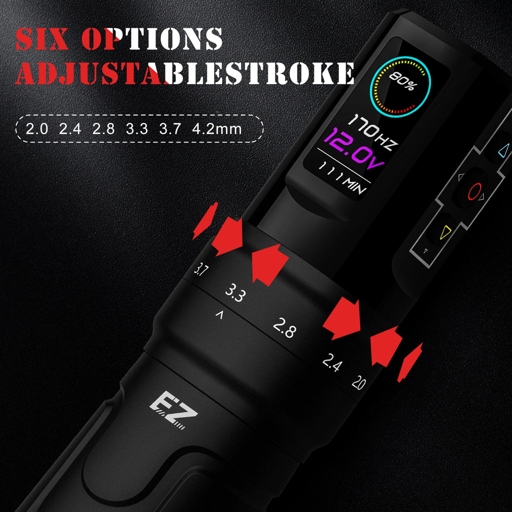EZ P3 Pro Cordless Tattoo Machine • Adjustable Stroke and Pro Performance