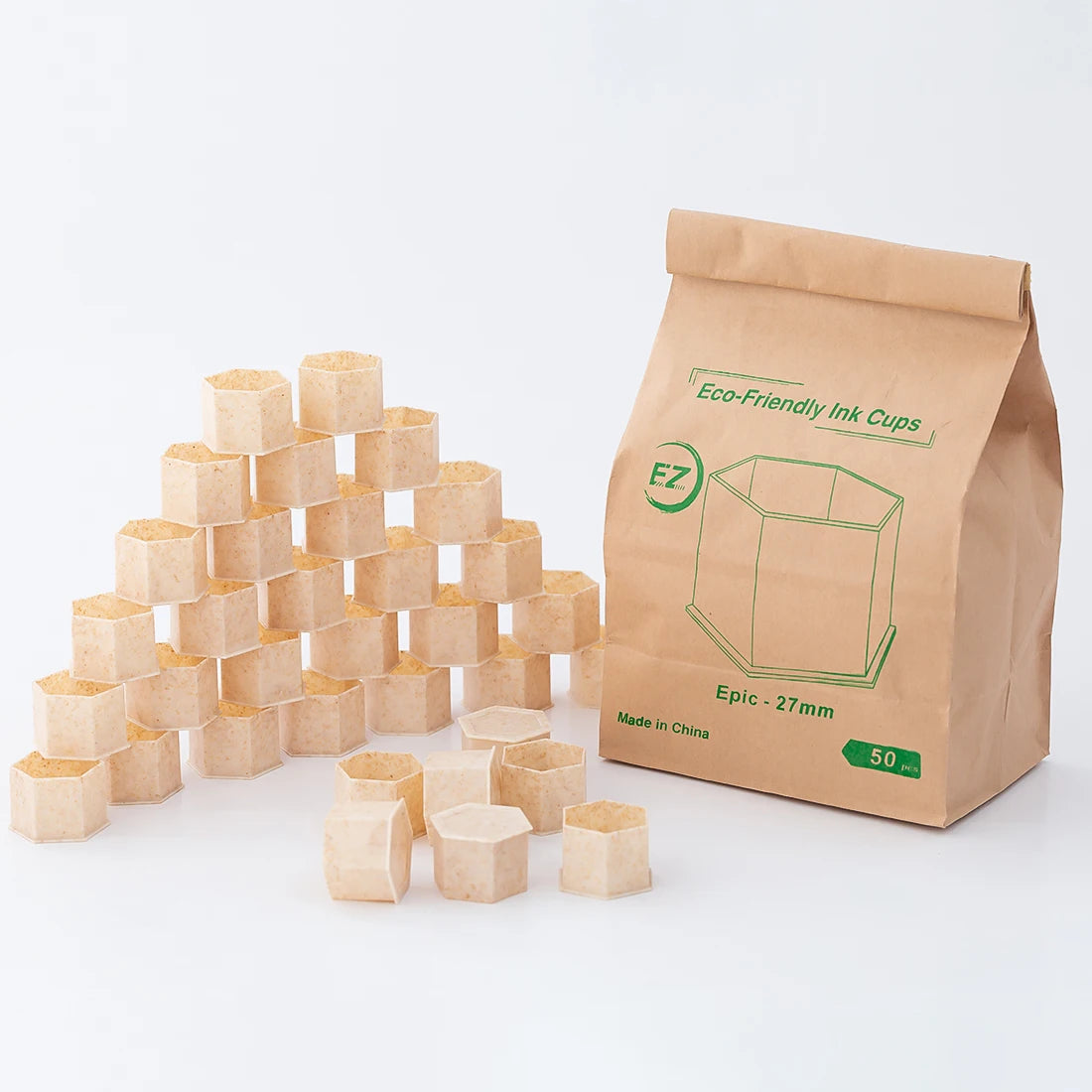 ECO 27mm Ink Cups for Tattooing and PMU Sustainable Hygiene