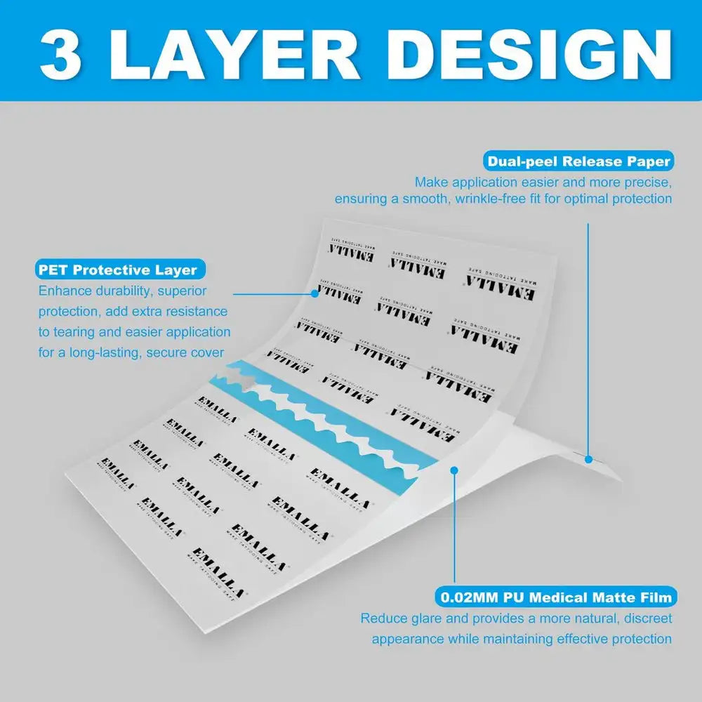 EMALLA GRECE Premium Tattoo Protection Film for Healing