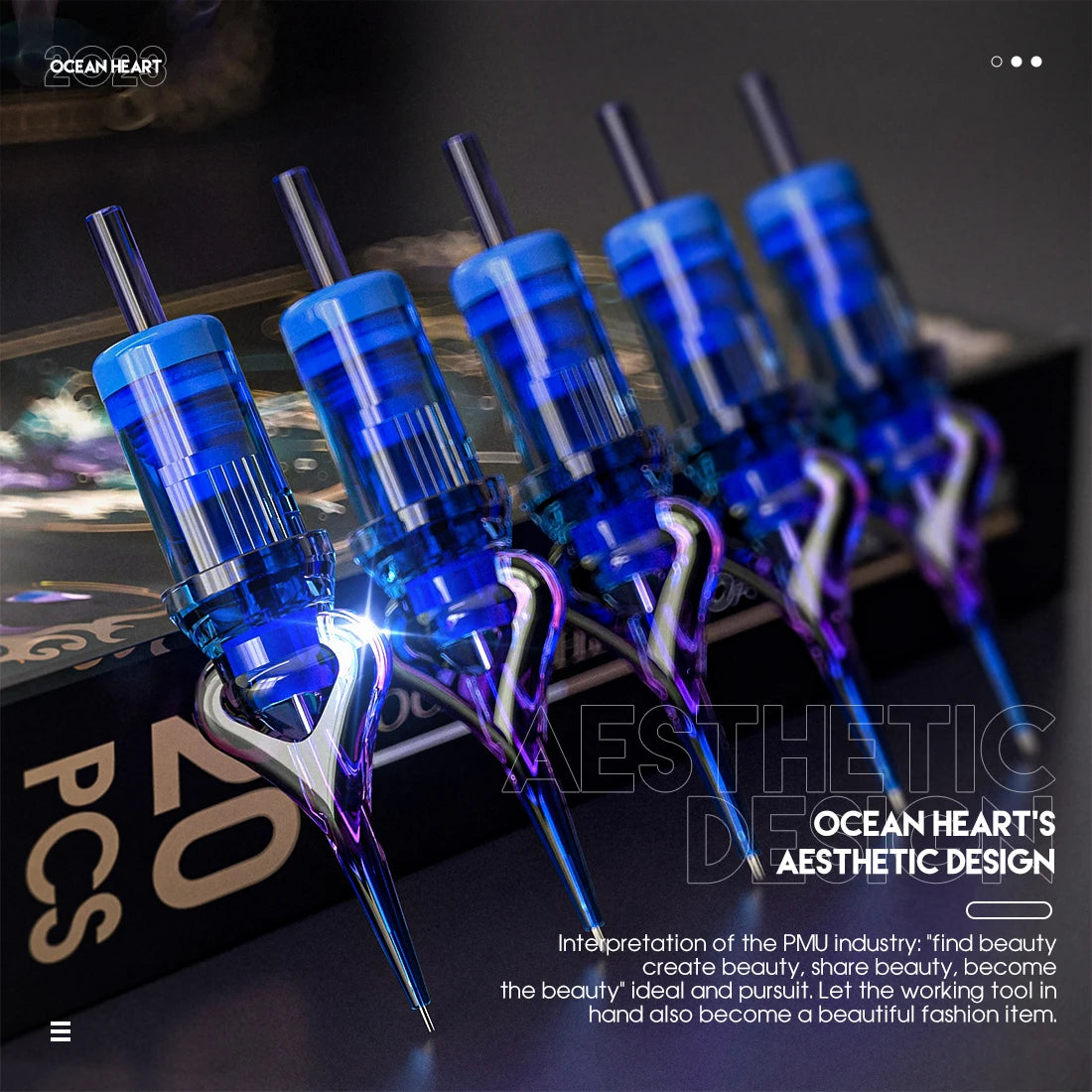 Ocean Heart Mast cartridges for tattooing and PMU with smooth precision.