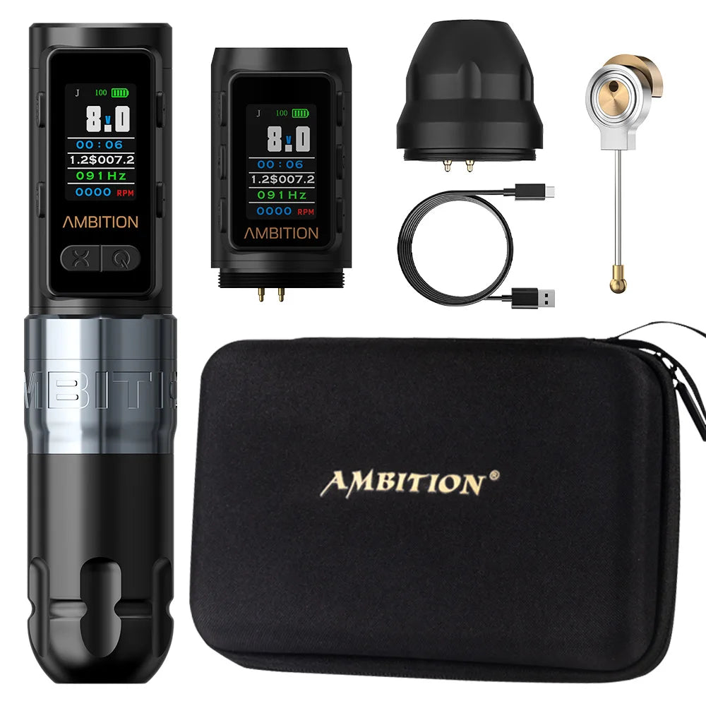 Ambition Soldier Max – Cordless Tattoo Machine with Coreless Motor and Long-Lasting Battery